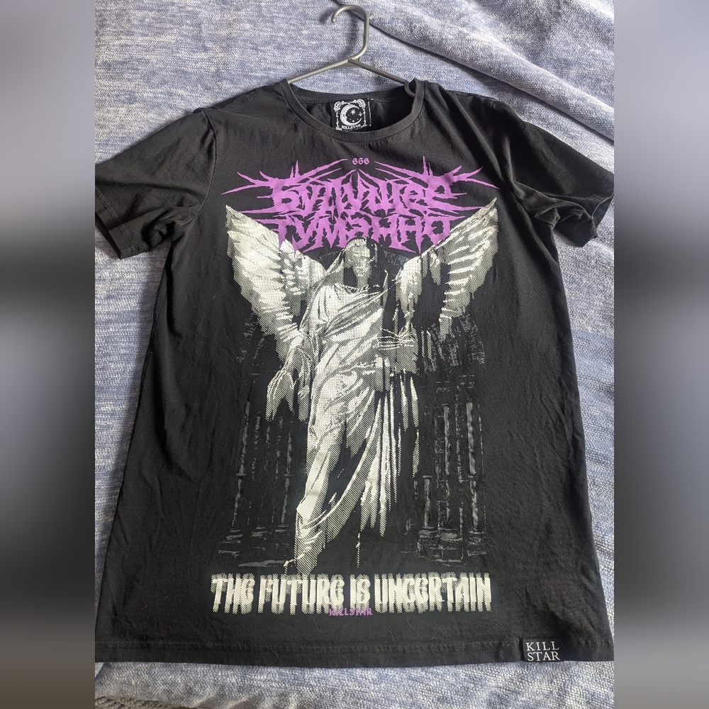 Killstar Black Tee with Angelic Graphic